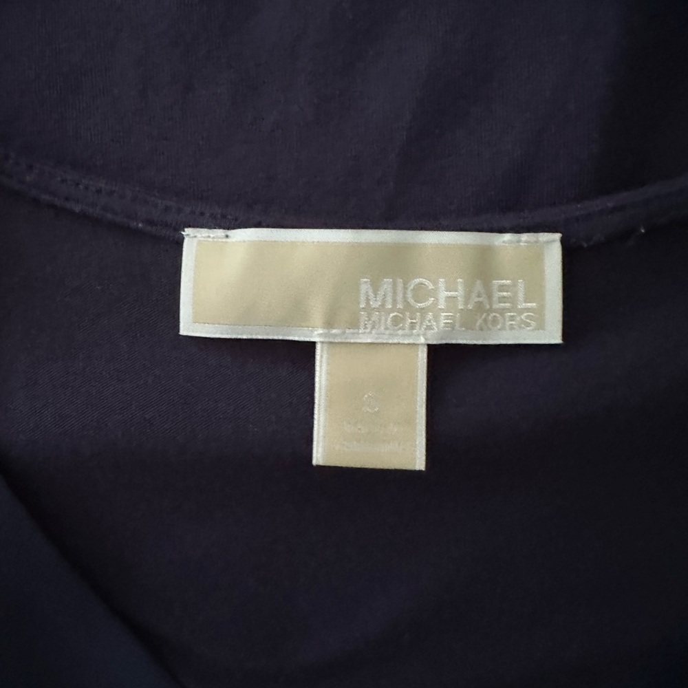 Michael Kors Navy V-Neck Blouse - Picture 4 of 5
